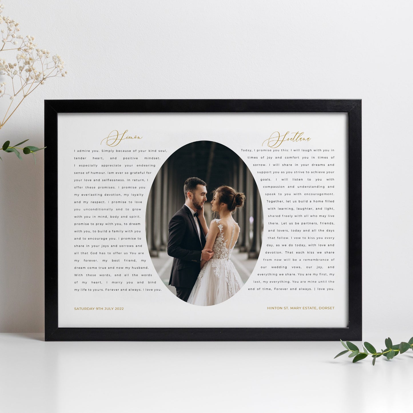 Wedding Vows Photo Print