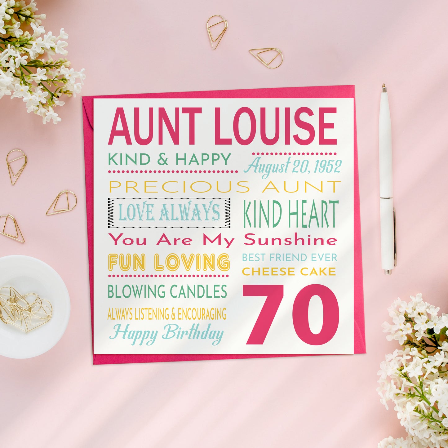 70th Birthday Card For Her