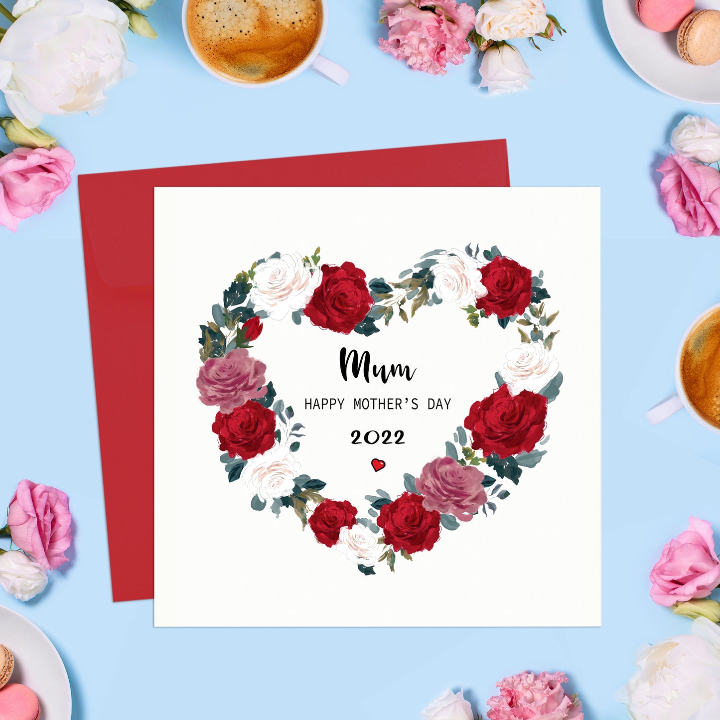 Love Heart Wreath Mother's Day Card