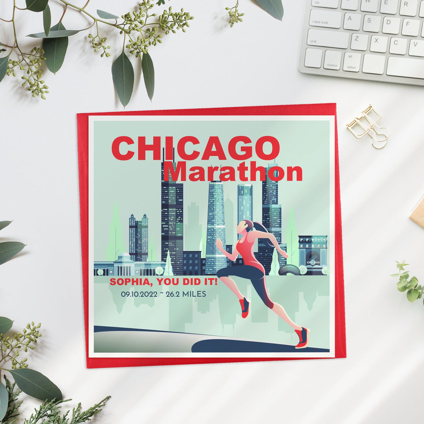 Personalised Chicago Marathon Card