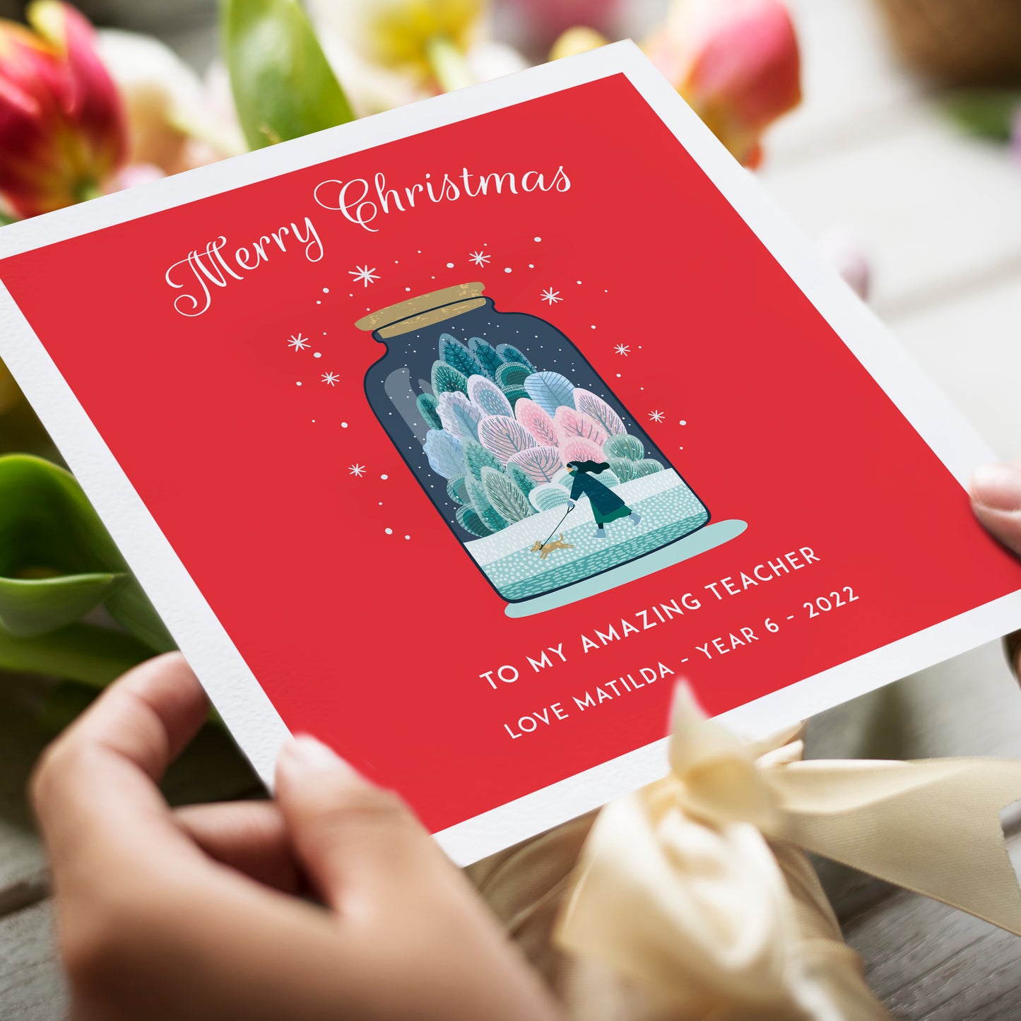 Personalised Teacher Christmas Card