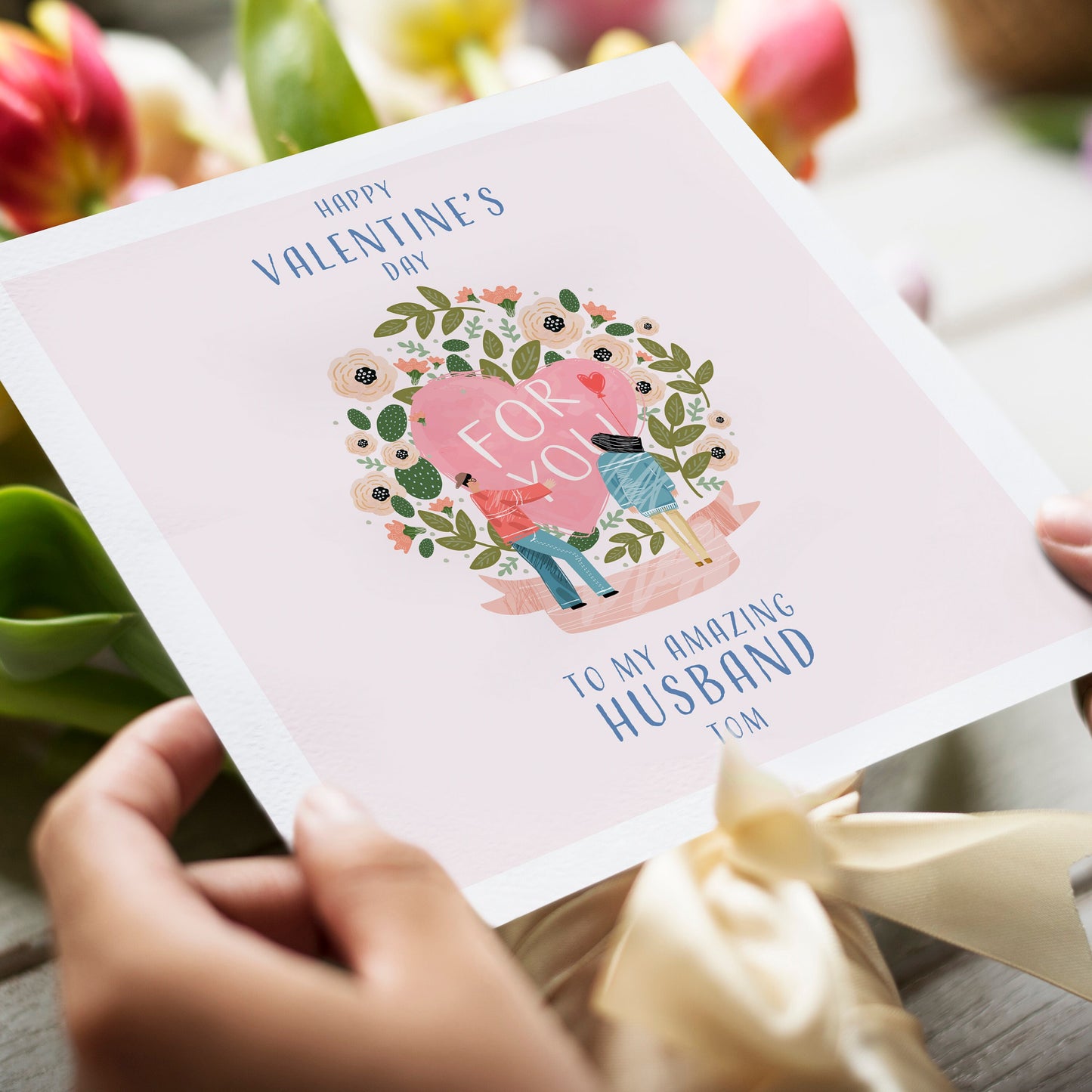 Personalised Valentines Day Card for Husband, Valentines Card For him, Happy Valentines To My Wonderful Boyfriend, Husband Valentine's Card
