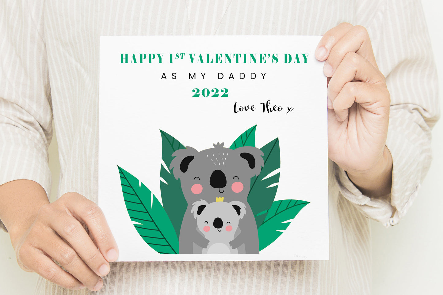 Happy 1st Valentine's Day As My Daddy, Koala Bear Valentine's Day Card, First Valentine's Day Card For Daddy, Daddy Valentine's Day Cards