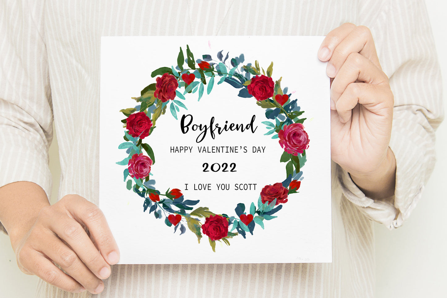 Boyfriend Valentines Day Card, I love you Boyfriend On Valentines Day, Personalised Card for Boyfriend , Valentines Day 2022