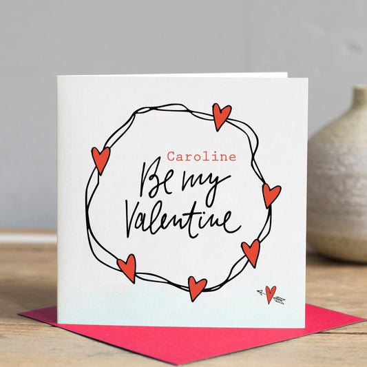 Valentines Day Card, Loveheart, Personalised Valentines Card, Love card, card for her, card for husband, card for wife, card for girlfriend