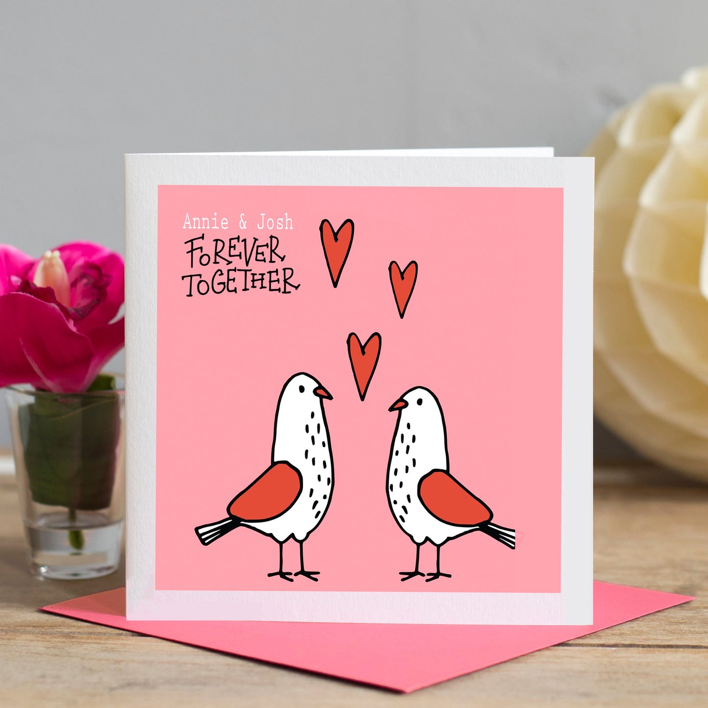 Seagulls in Love Card, Personalised Valentines Card, card for her, card for husband, card for wife, card for girlfriend