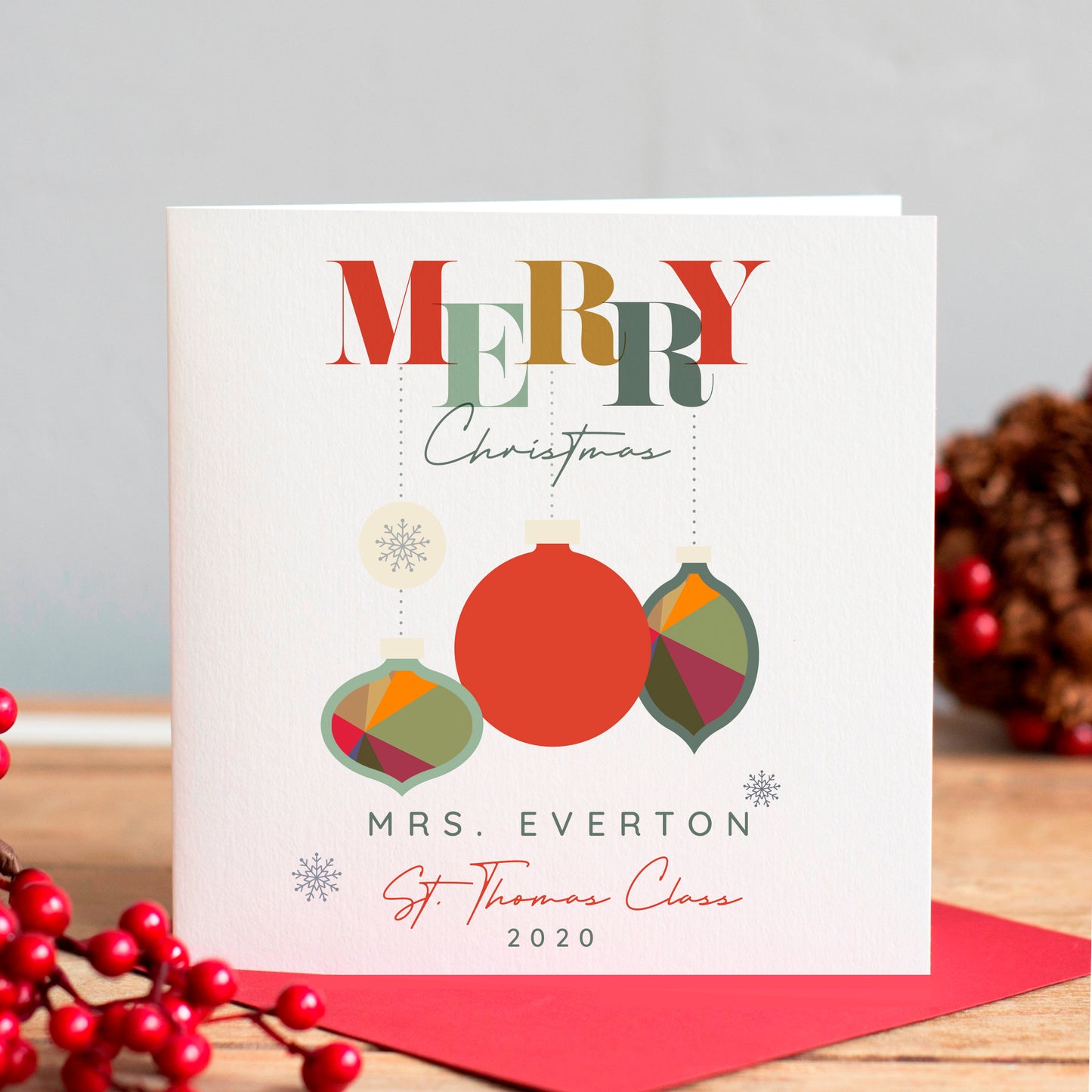 Typography Teacher Christmas Card