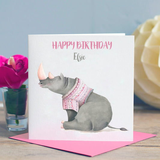 Child's Rhino Birthday Card