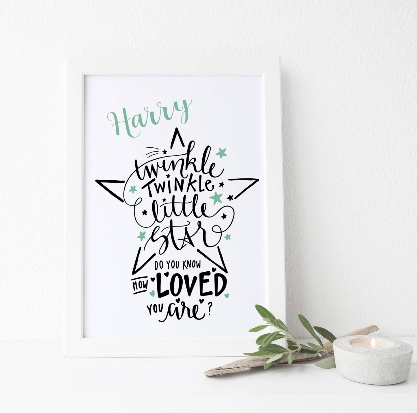 Personalised Twinkle Star Nursery Print