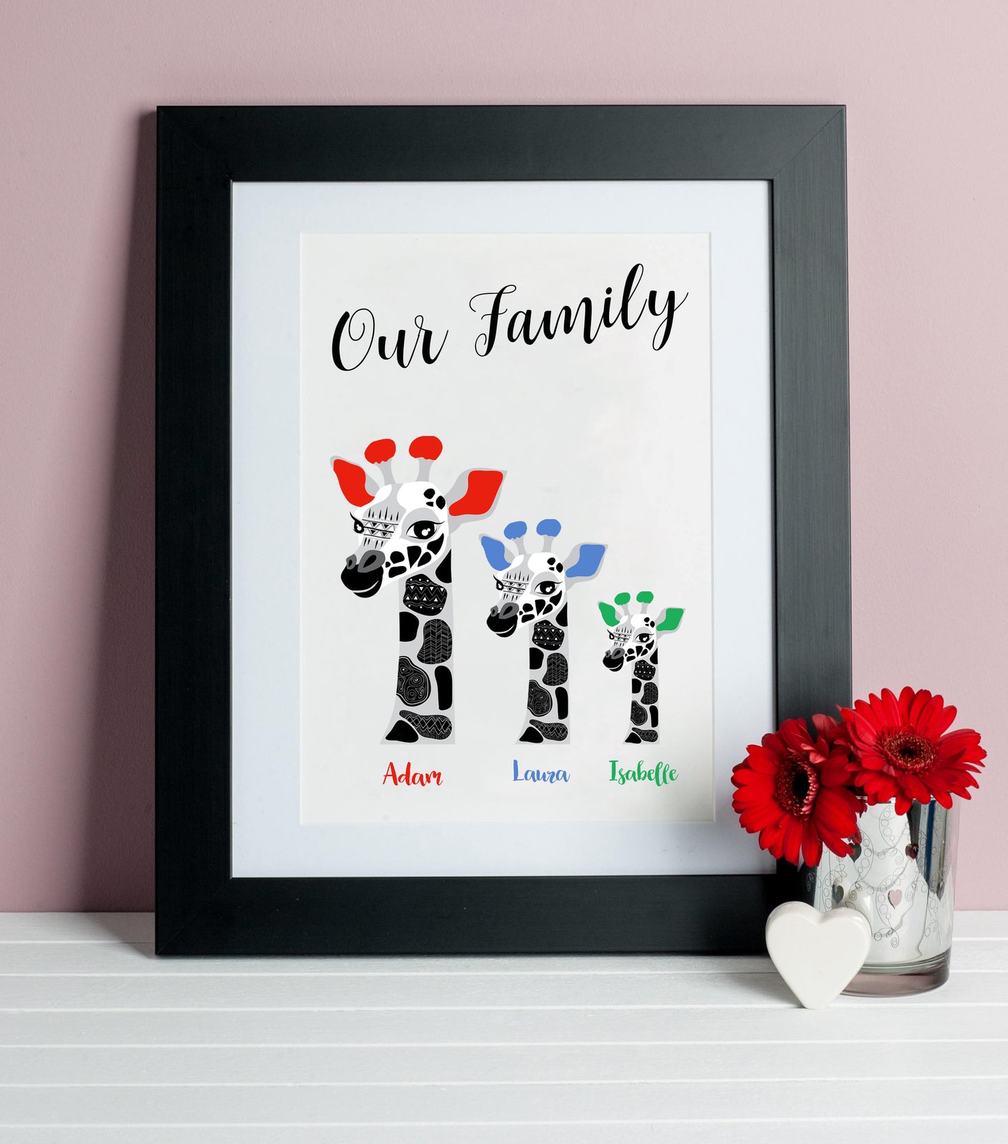 Personalised Family Giraffe Print