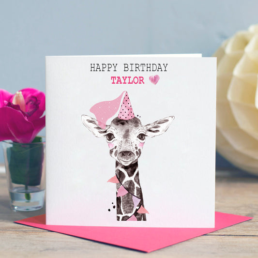 Giraffe Birthday Card