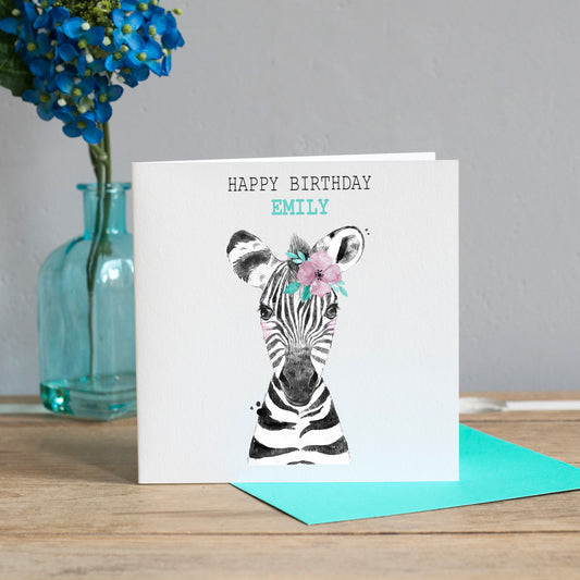 Zebra Birthday Card