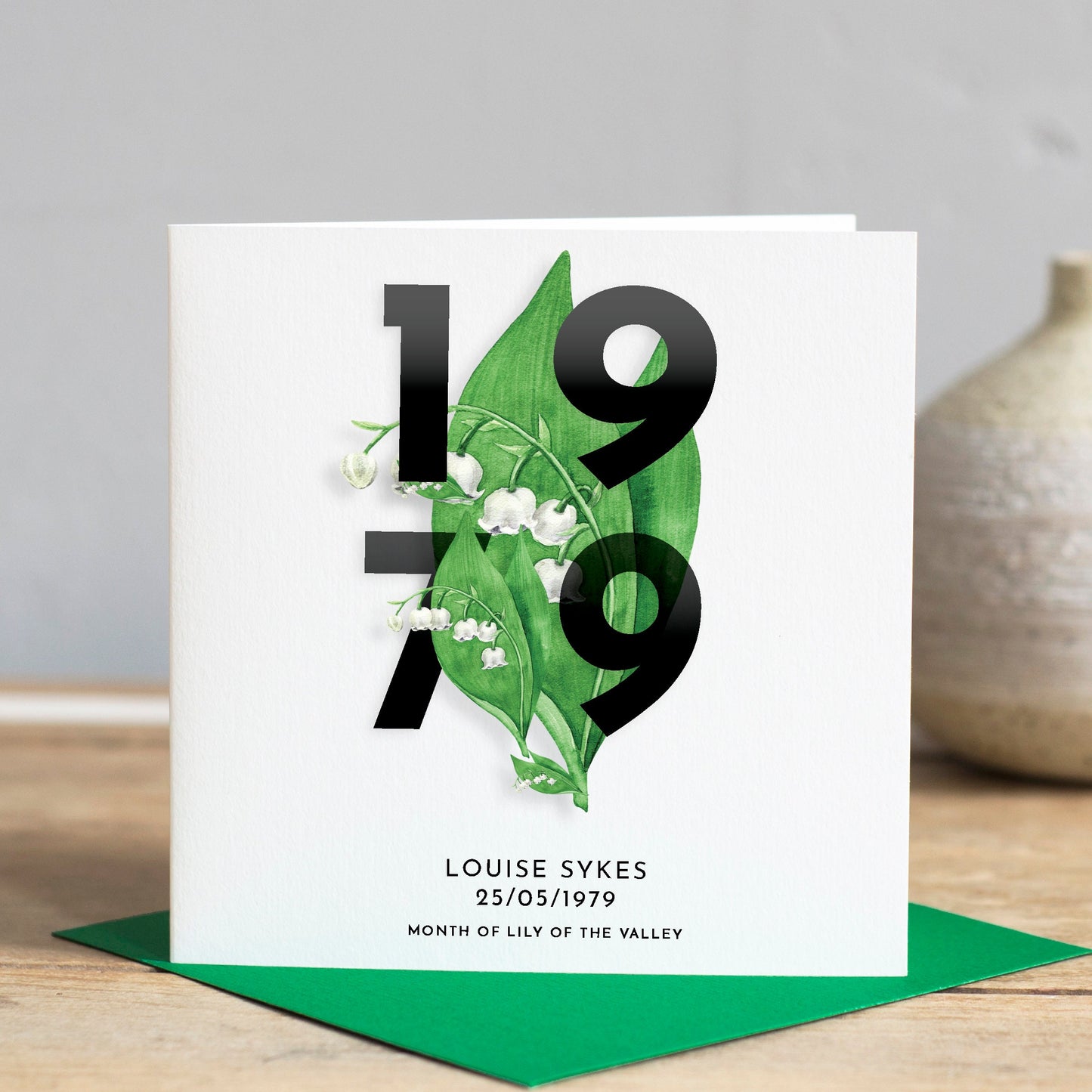 Birth Year Birthday Card for her, Personalised 40th Birthday card with birth flower, 50th birthday card, 60th birthday, card for friend