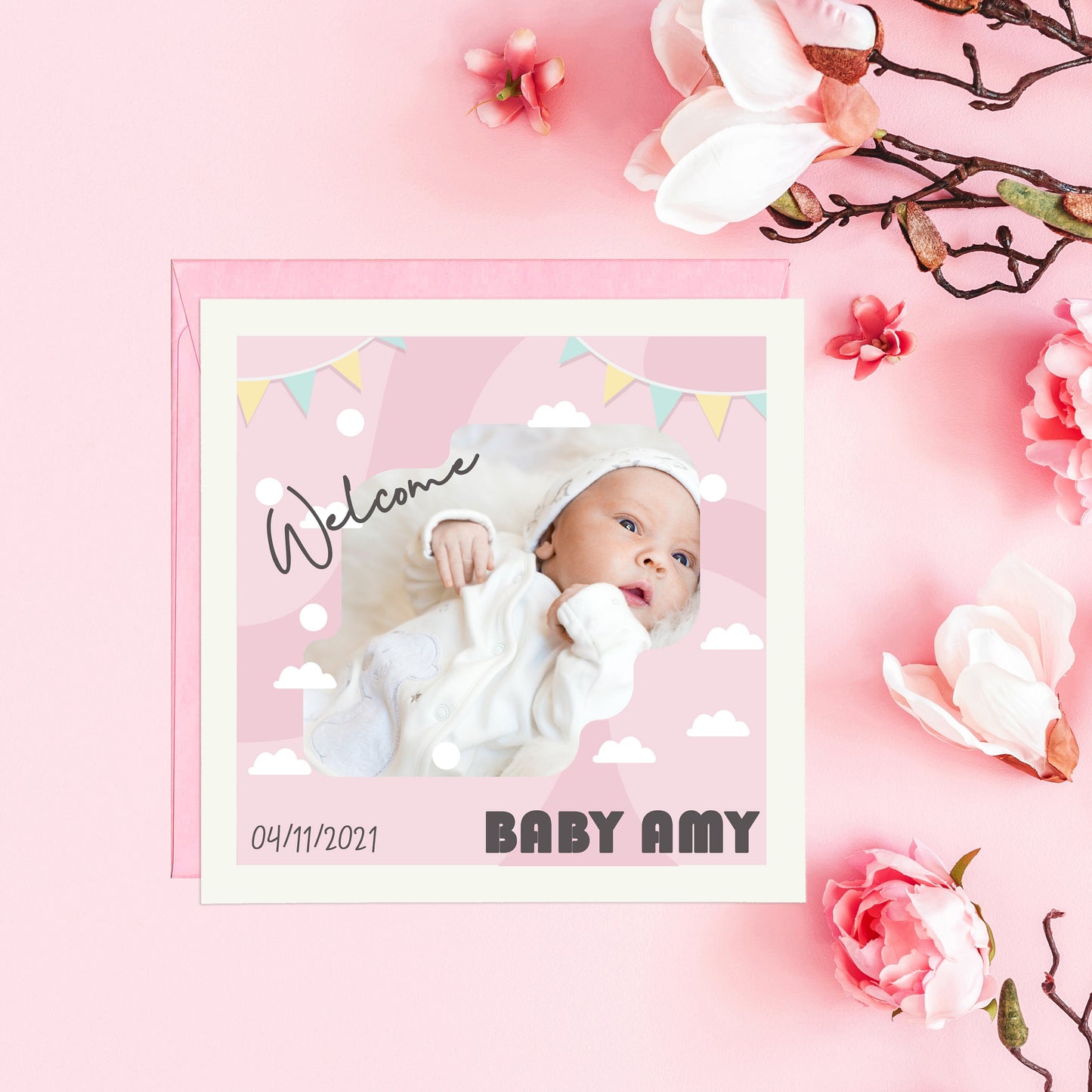 Personalised New Baby Photo Card