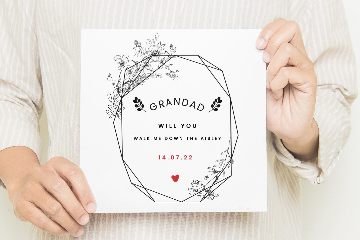 Will You Walk Me Down The Aisle, Wedding Card