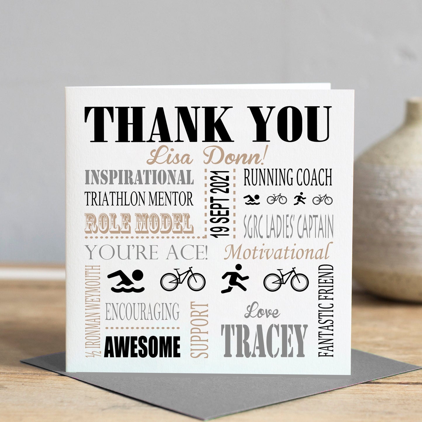 Triathlon Coach Thank you Card