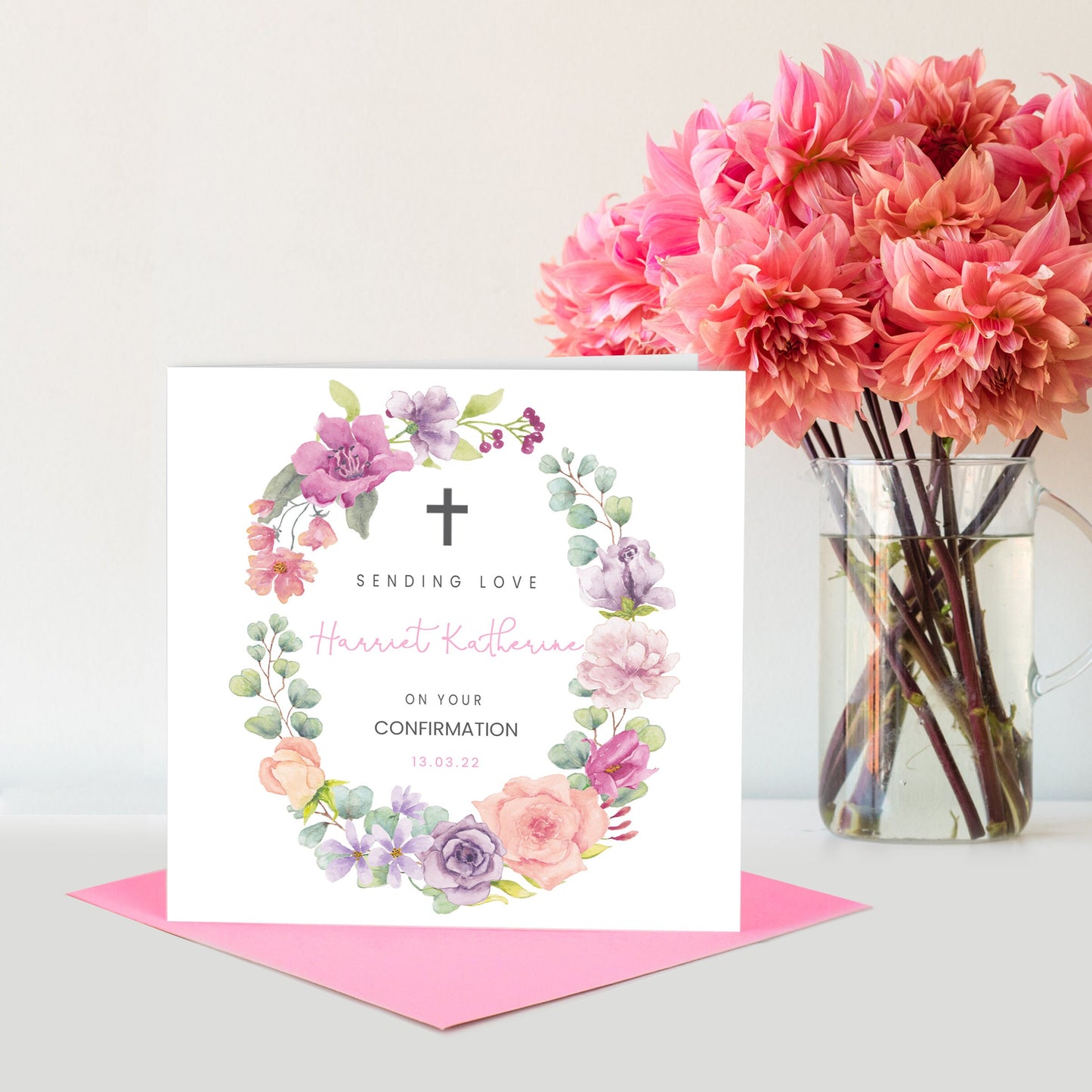 Personalised Confirmation Card, Girl's Confirmation Card, Confirmation Card, Religeous Confirmation Card, Pastel Confirmation Card