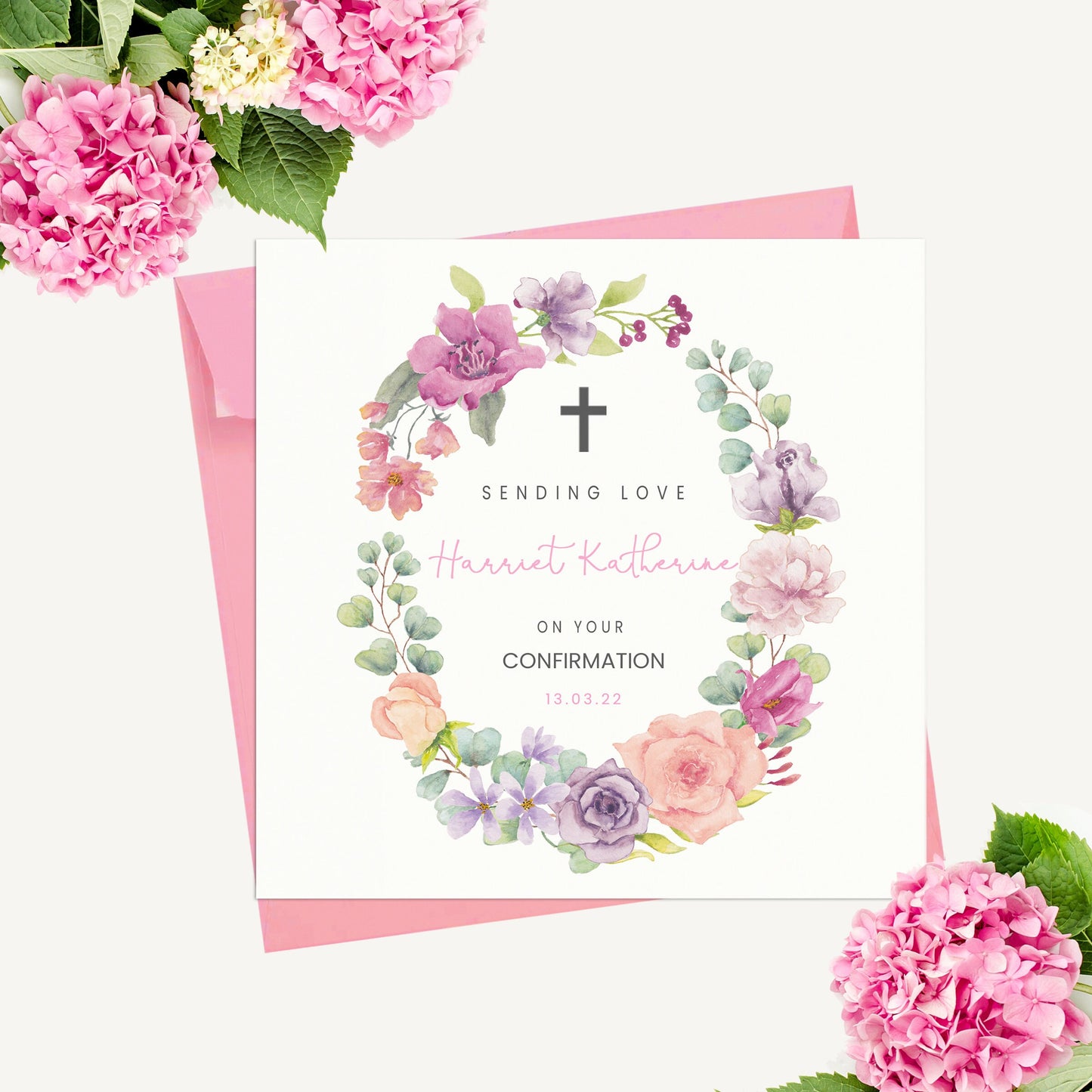 Personalised Confirmation Card, Girl's Confirmation Card, Confirmation Card, Religeous Confirmation Card, Pastel Confirmation Card