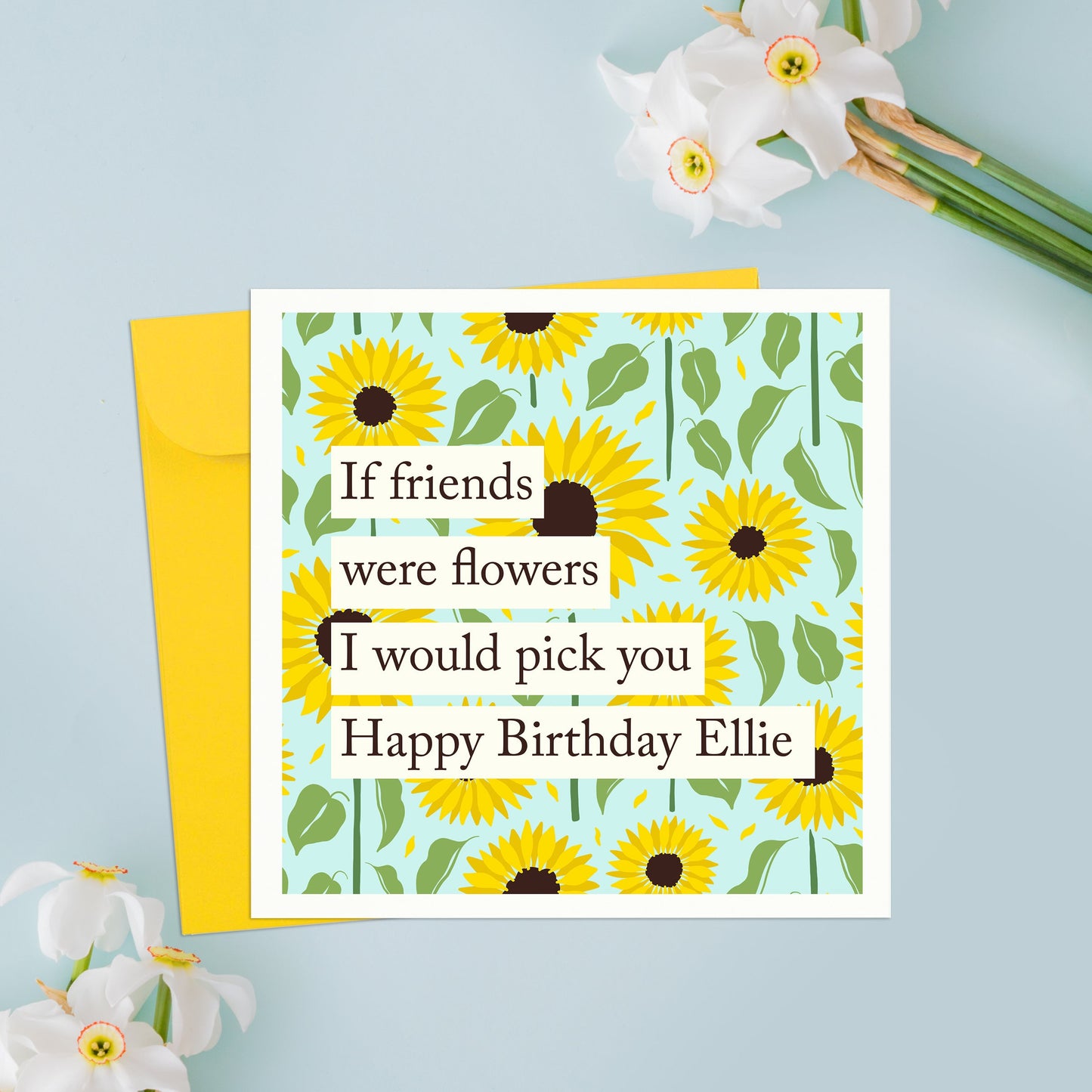 Best friend Birthday Card, If friends were flowers I would pick you, Friend Birthday Card, Best friend Blooming Flower Card, Bestie Birthday