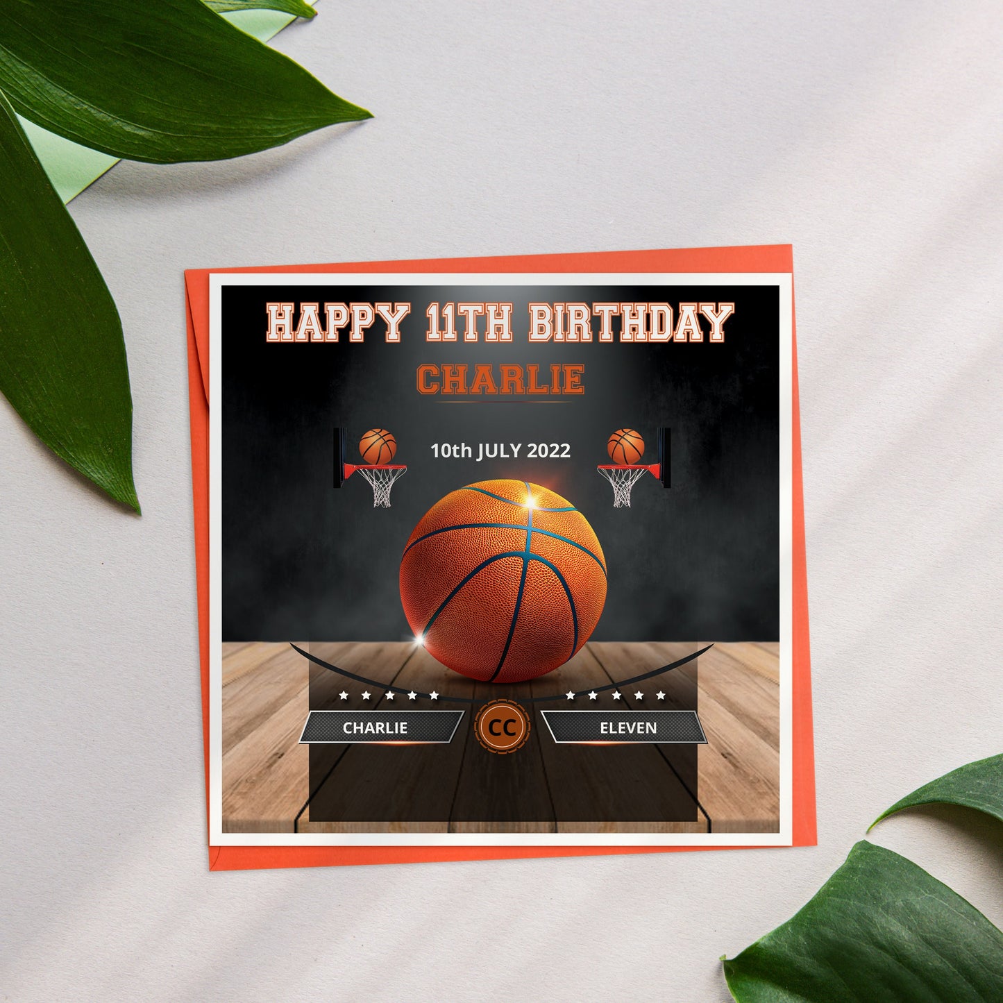 Personalised Basketball Birthday Card, Favourite Basketball Team Birthday Card, Boy's Birthday Card, Children's Birthday Card