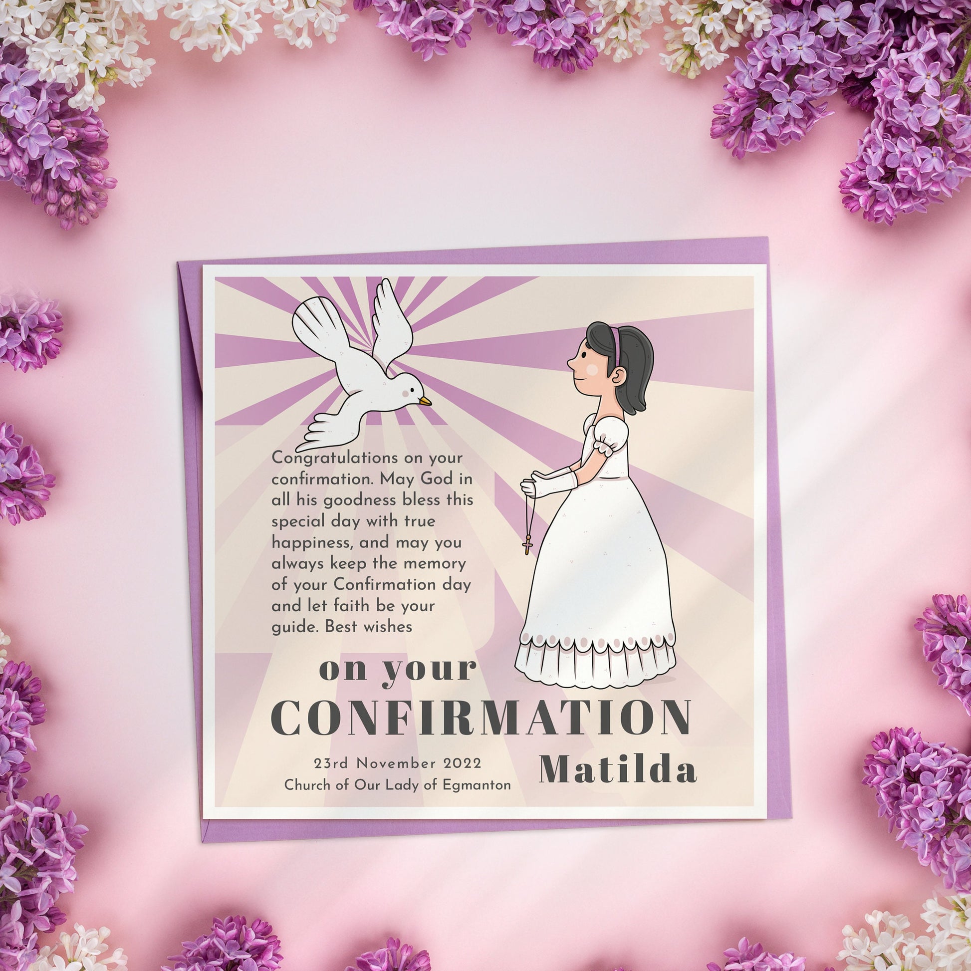 Personalised Confirmation Card for Girls, Confirmation Card for Cousin, Confirmation Card Granddaughter, Confirmation Card for Niece, Sister