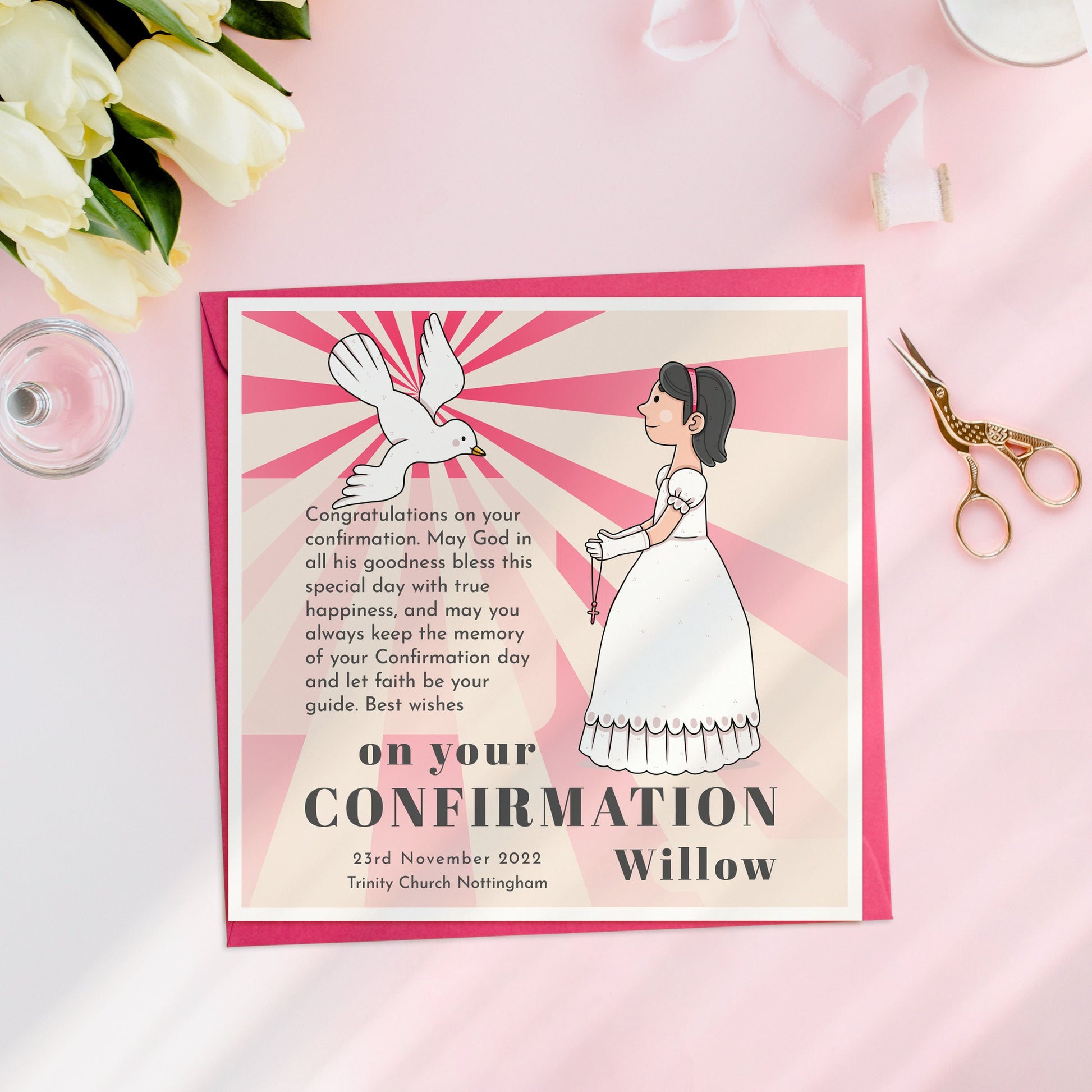 Personalised Confirmation Card for Girls, Confirmation Card for Cousin, Confirmation Card Granddaughter, Confirmation Card for Niece, Sister