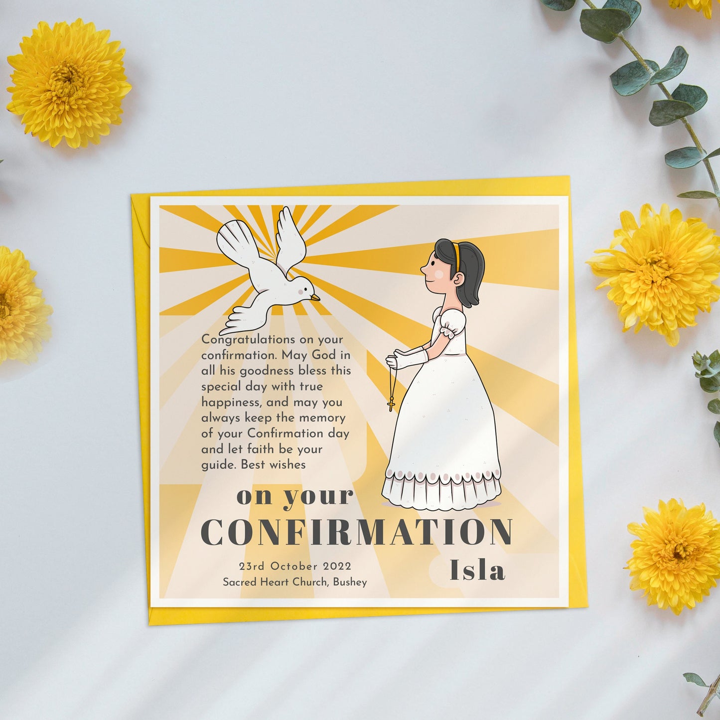 Personalised Confirmation Card for Girls, Confirmation Card for Cousin, Confirmation Card Granddaughter, Confirmation Card for Niece, Sister