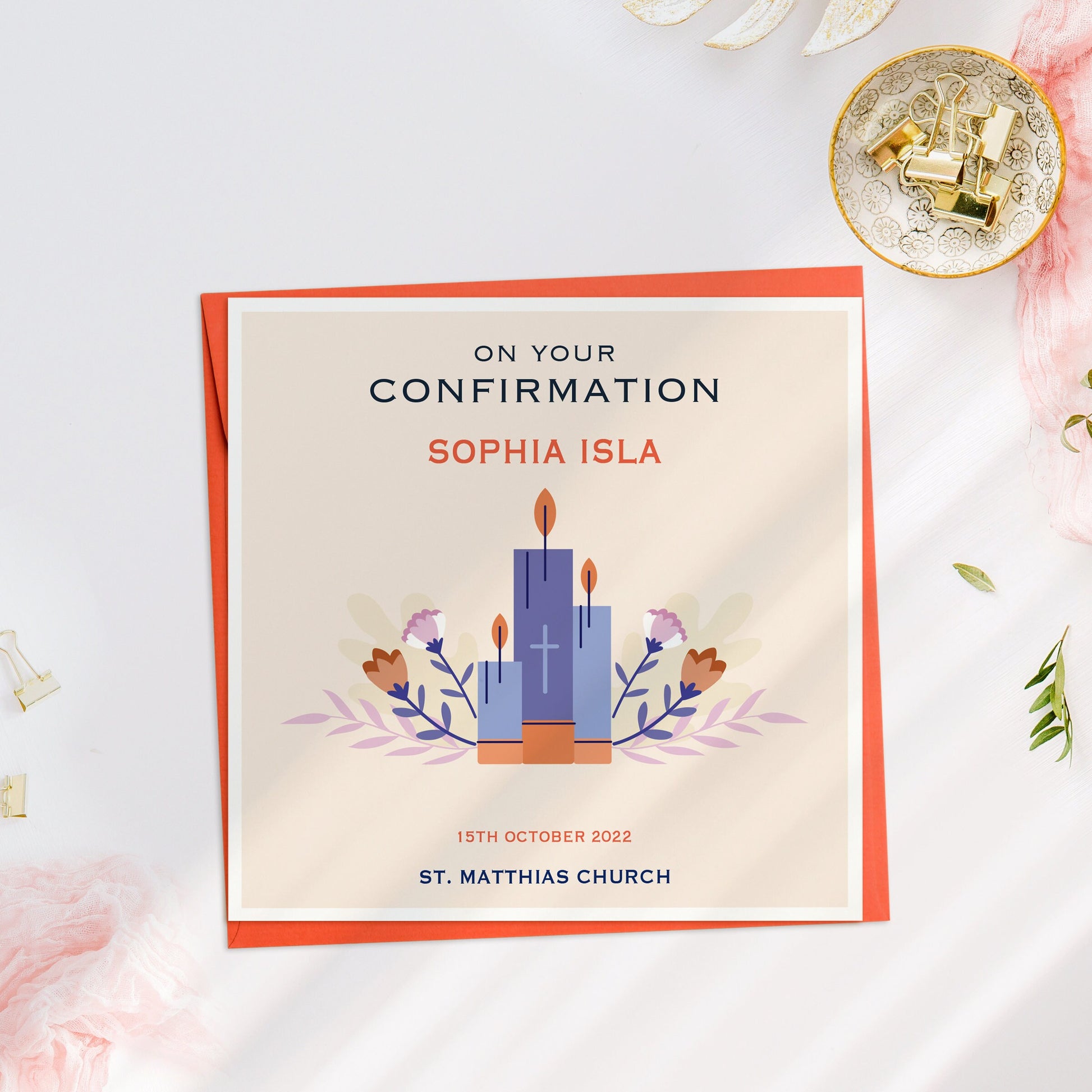 Personalised Confirmation Card for Girl, Confirmation Card for Boy, Confirmation Card Granddaughter, Confirmation Card Grandson