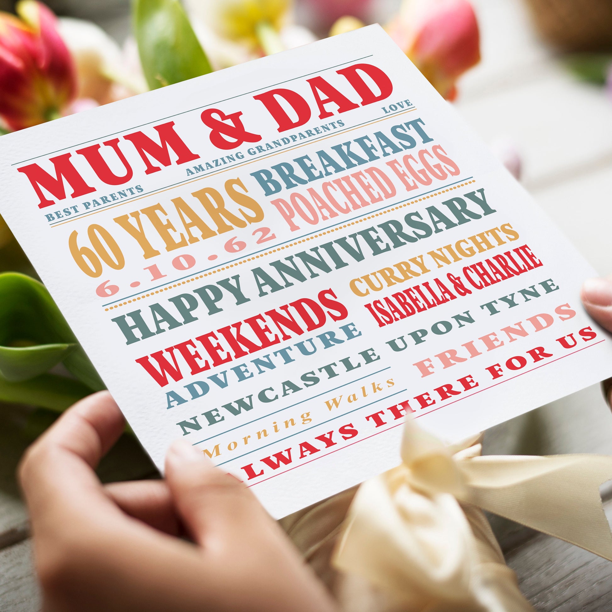 Personalised Mum & Dad Card, Parents Anniversary Card, Anniversary Card for Parents, Grandparents Anniversary card, Anniversary Card