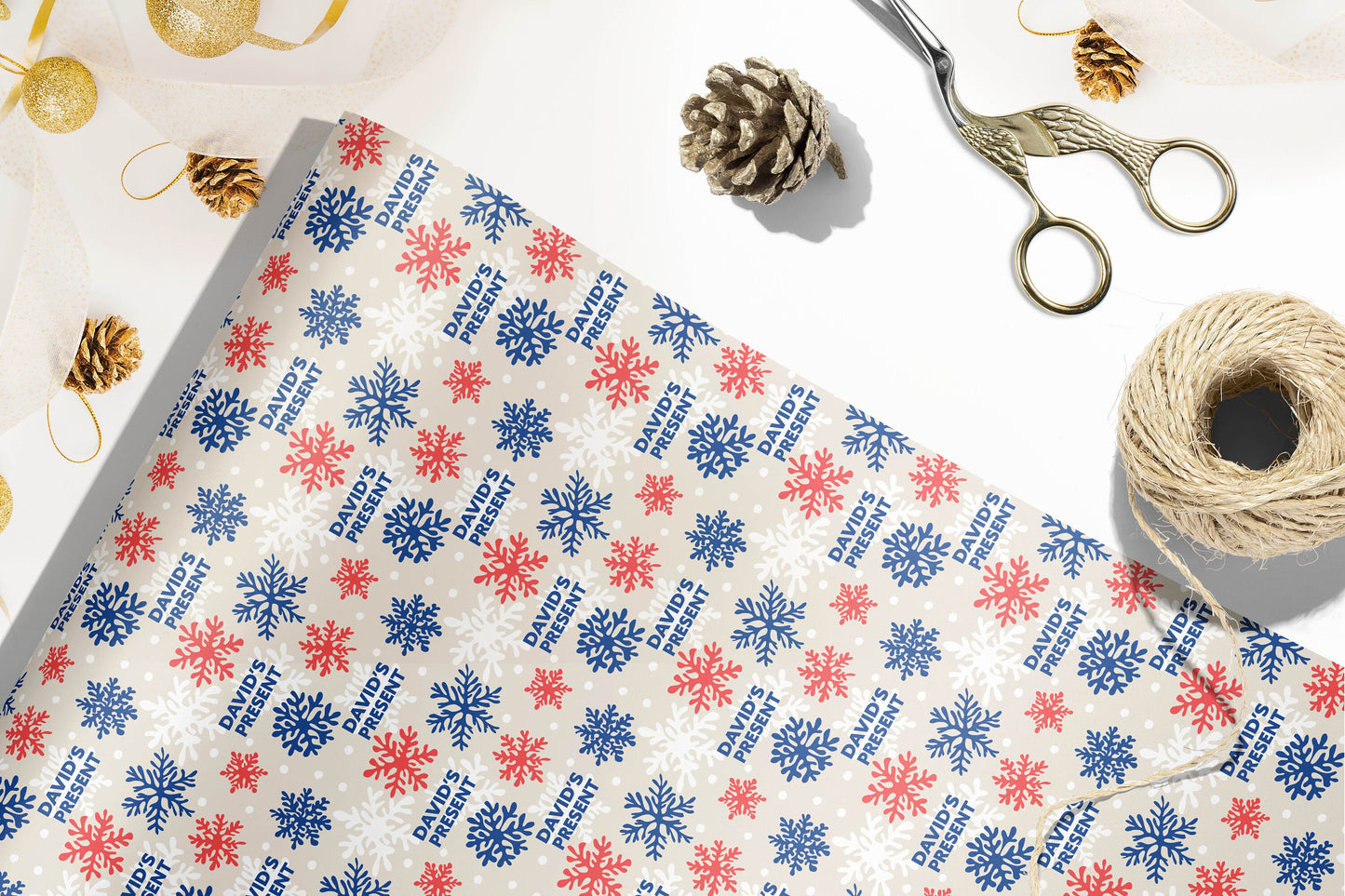 Christmas Snowflakes Gift Wrapping Paper, Luxury Gift Wrap, Festive Wrapping Paper, Gift Wrap, Matisse Inspired Wrapping Paper