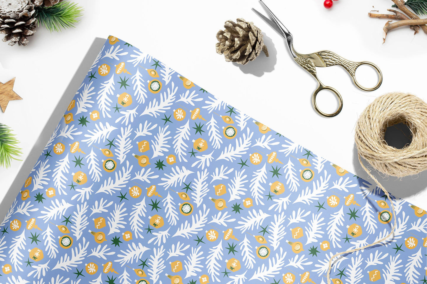 Luxury Henri Matisse Inspired Gift Wrap, Christmas Wrapping Paper, Festive Wrapping Paper, Blue Gift Wrapping Paper, Wrapping paper