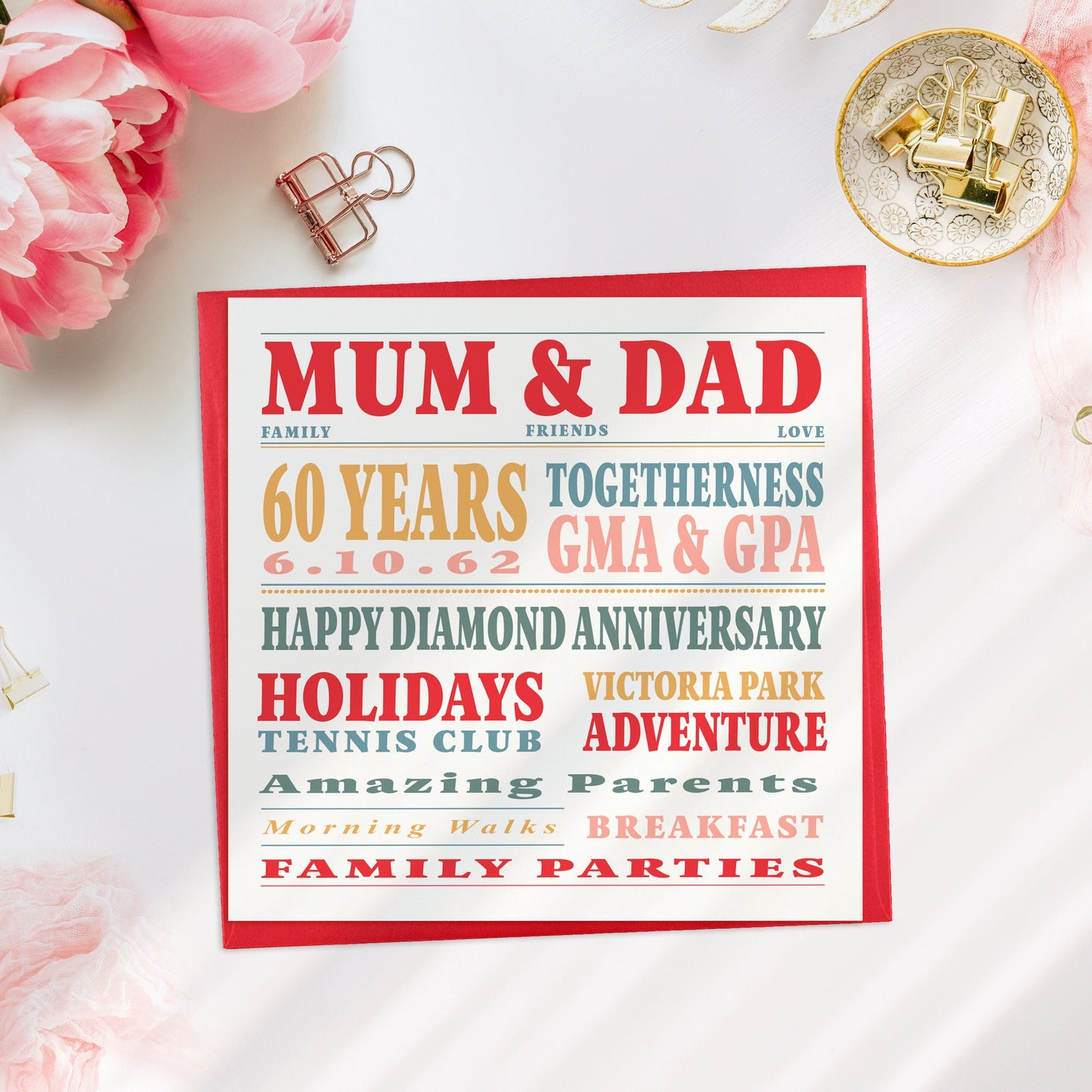 Personalised Mum & Dad Card, Parents Anniversary Card, Anniversary Card for Parents, Grandparents Anniversary card, Anniversary Card