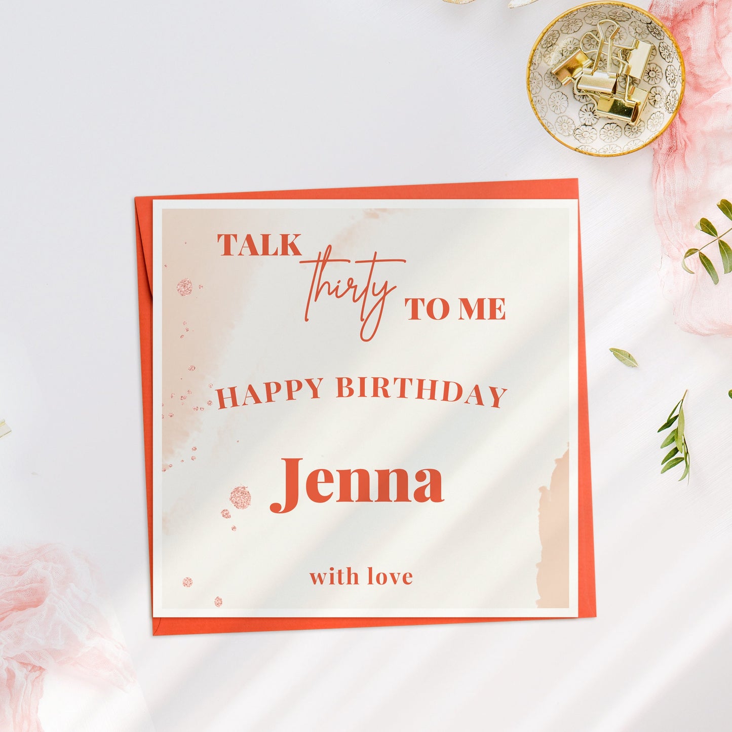 Talk 30th to Me Birthday Card, Personalised Minimalist Hello 30 Card, Best Friend 30th Birthday Card, Daughter 30th Birthday Card