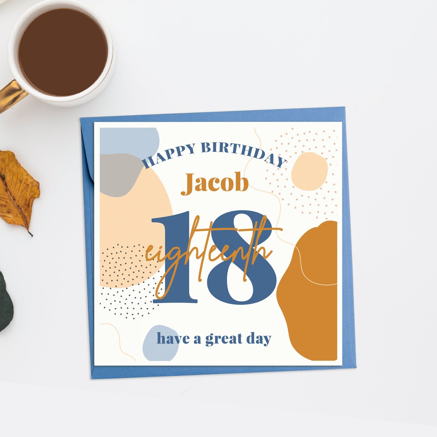 Personalised 18th Birthday Card, Modern 18th birthday cards, 18th birthday card for her, Minimalist birthday card, Personalised 18 Card