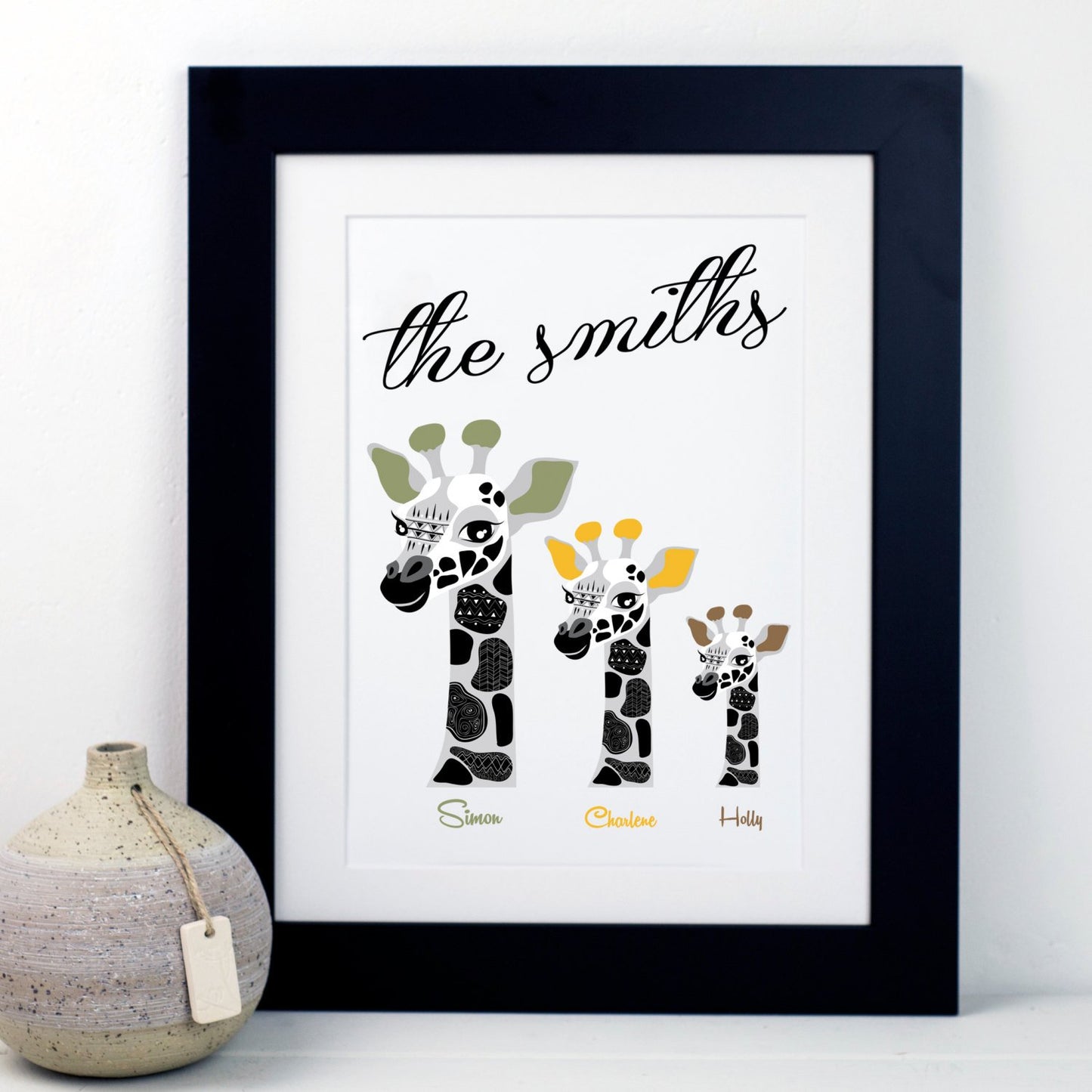 Personalised Family Giraffe Print